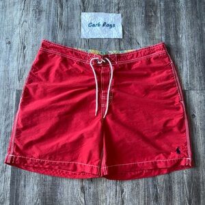 Polo by Ralph Lauren Swim Trunks (Red) / Board Shorts- Men's Size Extra Large XL